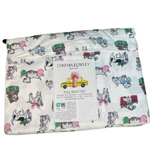 Cynthia Rowley Holiday Dog & Taxi Full Sheet Set